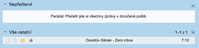 Zero inbox podle Davida